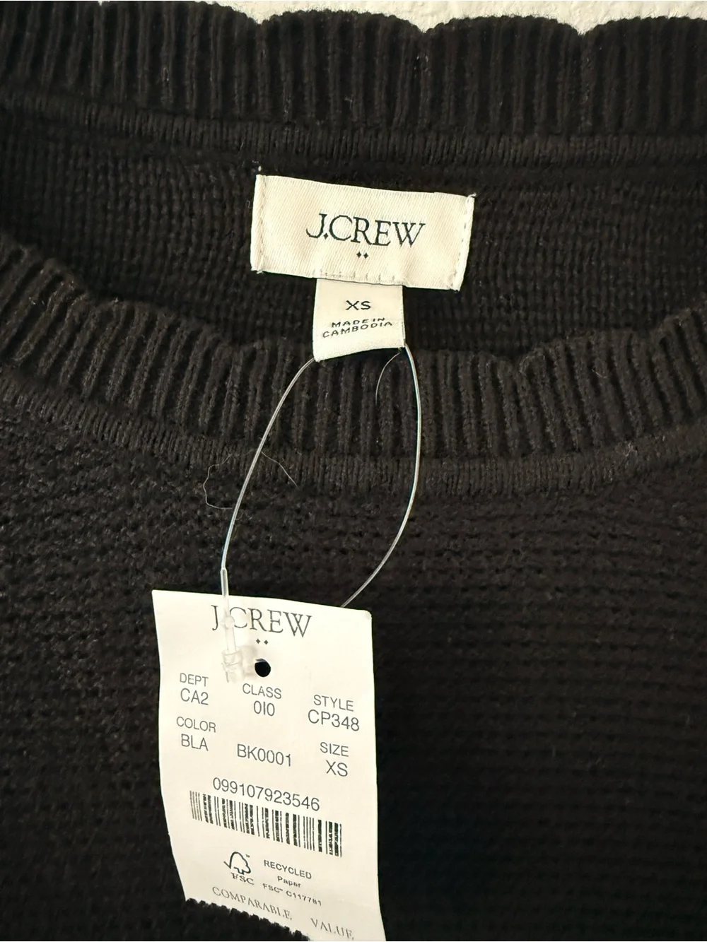 J. Crew Black Crewneck Sweater - Women's Long Sleeve